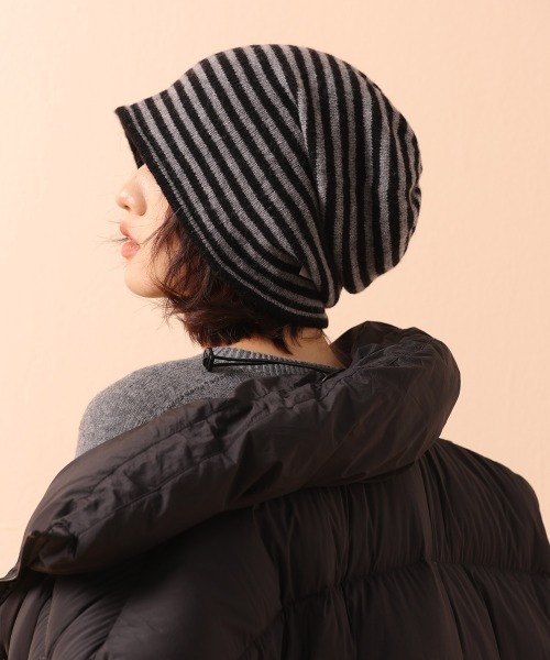 Fun & Daily（ファンアンドデイリー）の「F&D : ウールオーバーニットキャップ（キャップ・レディース・ブラック/チャコールグレー/ブラウン/グレー系その他・FREE）」の3枚目の写真