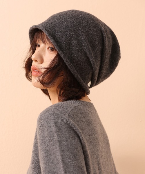 Fun & Daily（ファンアンドデイリー）の「F&D : ウールオーバーニットキャップ（キャップ・レディース・ブラック/チャコールグレー/ブラウン/グレー系その他・FREE）」の9枚目の写真