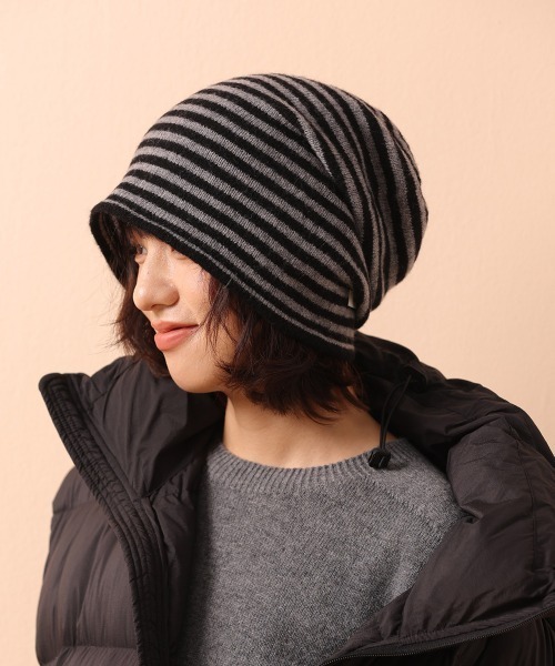 Fun & Daily（ファンアンドデイリー）の「F&D : ウールオーバーニットキャップ（キャップ・レディース・ブラック/チャコールグレー/ブラウン/グレー系その他・FREE）」の12枚目の写真