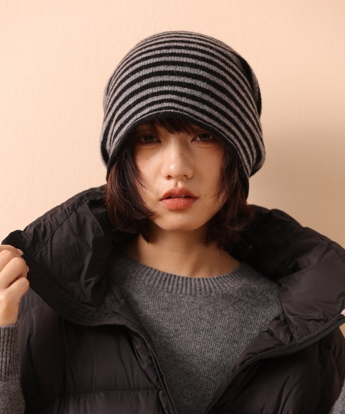 Fun & Daily（ファンアンドデイリー）の「F&D : ウールオーバーニットキャップ（キャップ・レディース・ブラック/チャコールグレー/ブラウン/グレー系その他・FREE）」の13枚目の写真