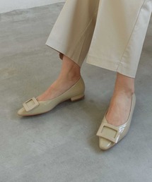 【レイン対応】バックルモチーフパンプス