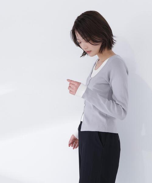 NATURAL BEAUTY BASIC（ナチュラルビューティーベーシック）の「◇レイヤードライクニット（ニット/セーター・レディース・グレー/ブラウン/オフホワイト・FREE）」の8枚目の写真