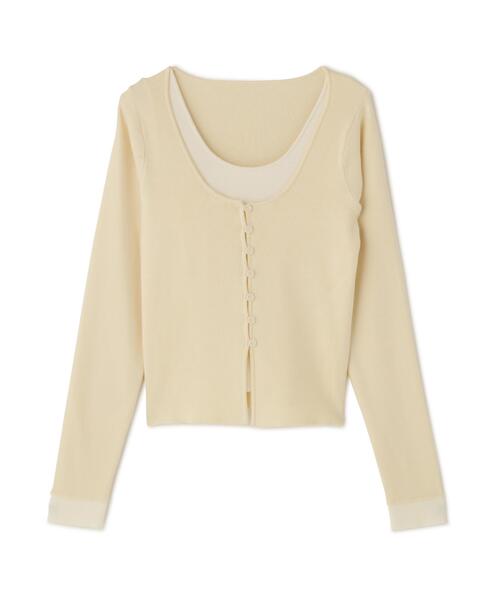 NATURAL BEAUTY BASIC（ナチュラルビューティーベーシック）の「◇レイヤードライクニット（ニット/セーター・レディース・グレー/ブラウン/オフホワイト・FREE）」の13枚目の写真