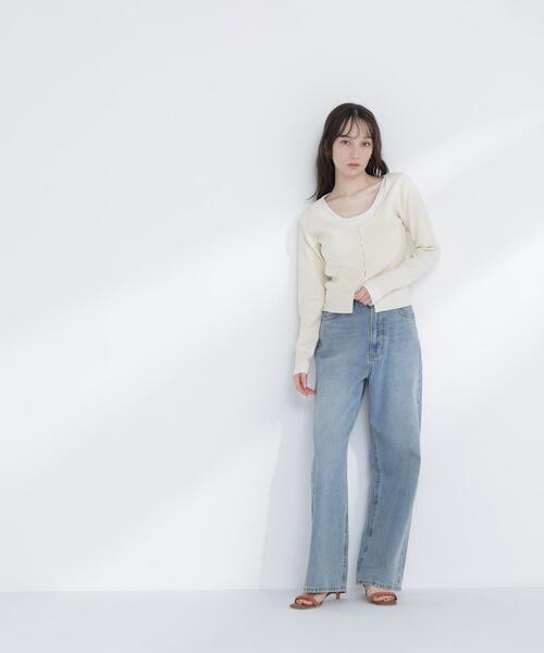 NATURAL BEAUTY BASIC（ナチュラルビューティーベーシック）の「◇レイヤードライクニット（ニット/セーター・レディース・グレー/ブラウン/オフホワイト・FREE）」の16枚目の写真