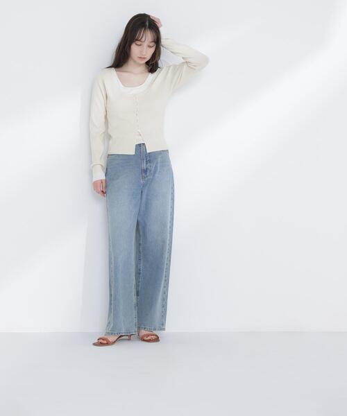 NATURAL BEAUTY BASIC（ナチュラルビューティーベーシック）の「◇レイヤードライクニット（ニット/セーター・レディース・グレー/ブラウン/オフホワイト・FREE）」の18枚目の写真