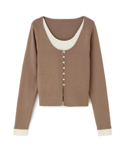 NATURAL BEAUTY BASIC（ナチュラルビューティーベーシック）の「◇レイヤードライクニット（ニット/セーター・レディース・グレー/ブラウン/オフホワイト・FREE）」の22枚目の写真