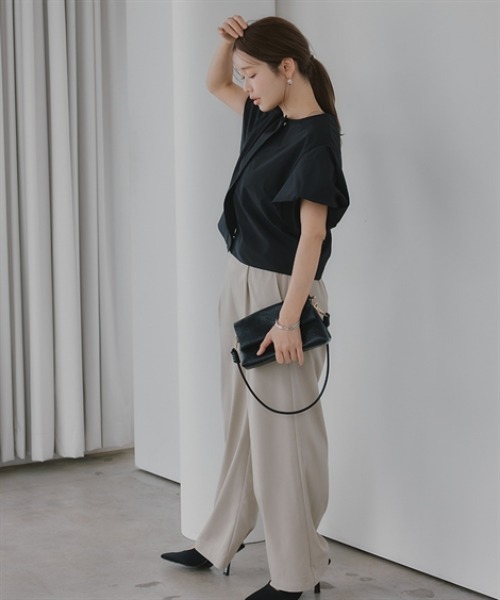 Petitjo（プッチージョ）の「小さいサイズ　ハイパーストレッチベルト付ワイドパンツ　低身長さん・小柄女性（その他パンツ・レディース・ブラック・PL/PM/PS/PSS）」の9枚目の写真