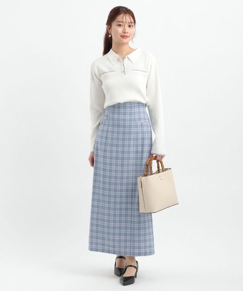 Andemiu(アンデミュウ)の「エリツキボタンカーディガン656638(ニット/セーター・レディース・イエロー/ネイビー/オフホワイト・FREE)」の8枚目の写真