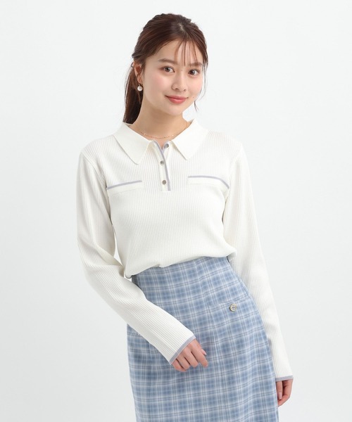 Andemiu(アンデミュウ)の「エリツキボタンカーディガン656638(ニット/セーター・レディース・イエロー/ネイビー/オフホワイト・FREE)」の11枚目の写真