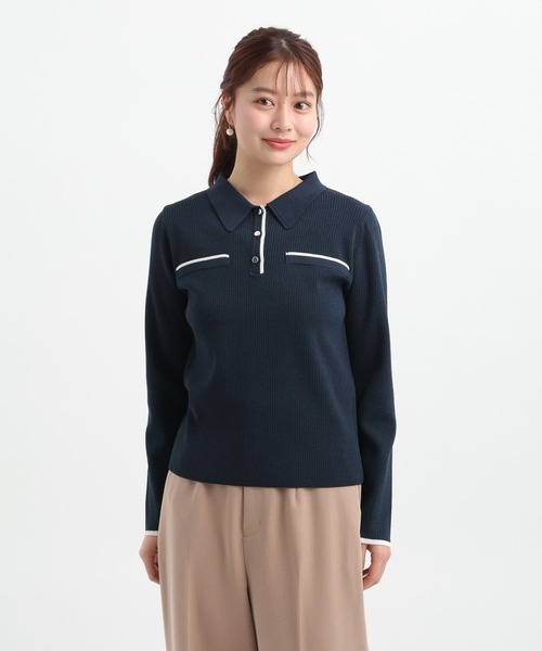 Andemiu(アンデミュウ)の「エリツキボタンカーディガン656638(ニット/セーター・レディース・イエロー/ネイビー/オフホワイト・FREE)」の15枚目の写真