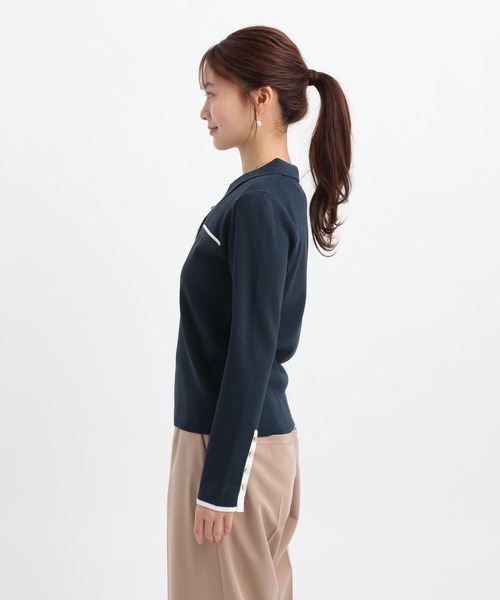 Andemiu(アンデミュウ)の「エリツキボタンカーディガン656638(ニット/セーター・レディース・イエロー/ネイビー/オフホワイト・FREE)」の16枚目の写真