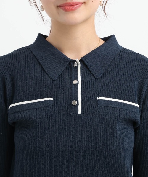 Andemiu(アンデミュウ)の「エリツキボタンカーディガン656638(ニット/セーター・レディース・イエロー/ネイビー/オフホワイト・FREE)」の18枚目の写真