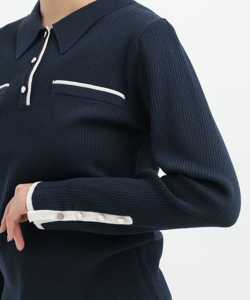 Andemiu(アンデミュウ)の「エリツキボタンカーディガン656638(ニット/セーター・レディース・イエロー/ネイビー/オフホワイト・FREE)」の19枚目の写真