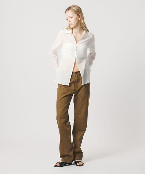 ATTISESSION（アティセッション）の「＜ATTISESSION＞コットン シルク ホック シャツ（シャツ/ブラウス・レディース・ホワイト/ライラック・FREE）」の4枚目の写真