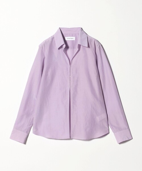 ATTISESSION（アティセッション）の「＜ATTISESSION＞コットン シルク ホック シャツ（シャツ/ブラウス・レディース・ホワイト/ライラック・FREE）」の7枚目の写真