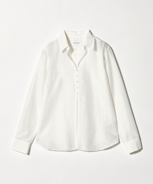ATTISESSION（アティセッション）の「＜ATTISESSION＞コットン シルク ホック シャツ（シャツ/ブラウス・レディース・ホワイト/ライラック・FREE）」の13枚目の写真