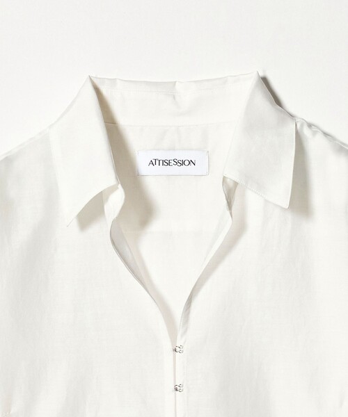 ATTISESSION（アティセッション）の「＜ATTISESSION＞コットン シルク ホック シャツ（シャツ/ブラウス・レディース・ホワイト/ライラック・FREE）」の14枚目の写真