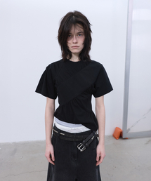 SHIRRING T-SHIRT (BLACK)