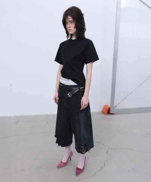 LCDC TM(エルシーディーシーティーエム)の「SHIRRING T-SHIRT (BLACK)(Tシャツ/カットソー・レディース・その他・SMALL/MEDIUM)」の3枚目の写真