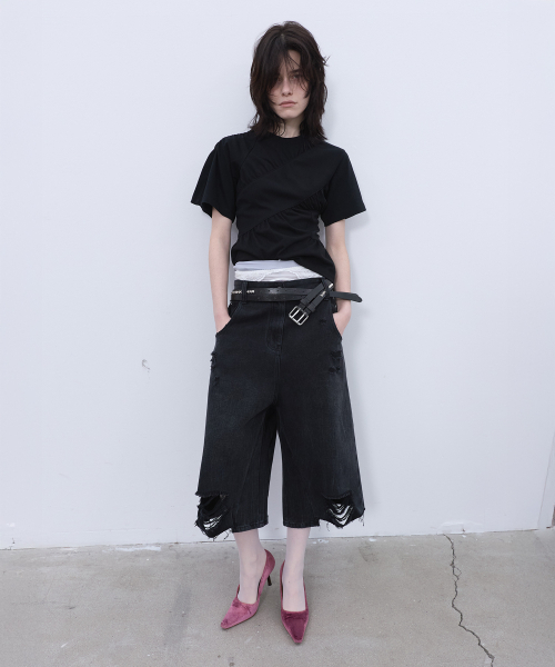 LCDC TM(エルシーディーシーティーエム)の「SHIRRING T-SHIRT (BLACK)(Tシャツ/カットソー・レディース・その他・SMALL/MEDIUM)」の5枚目の写真