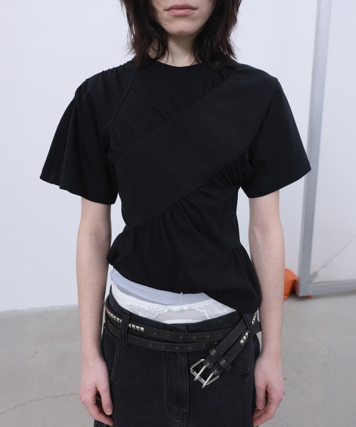 LCDC TM(エルシーディーシーティーエム)の「SHIRRING T-SHIRT (BLACK)(Tシャツ/カットソー・レディース・その他・SMALL/MEDIUM)」の8枚目の写真