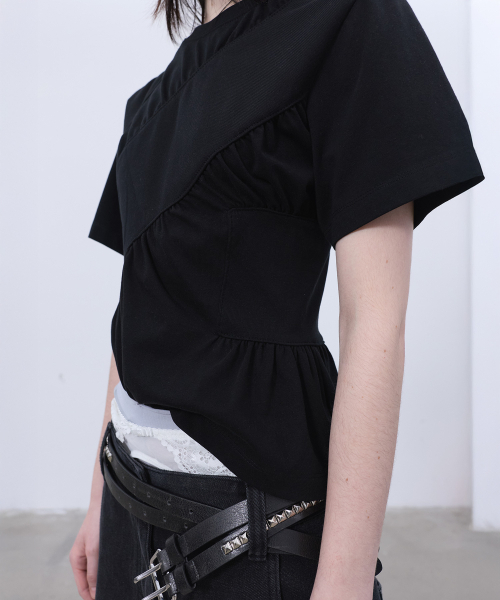 LCDC TM(エルシーディーシーティーエム)の「SHIRRING T-SHIRT (BLACK)(Tシャツ/カットソー・レディース・その他・SMALL/MEDIUM)」の9枚目の写真