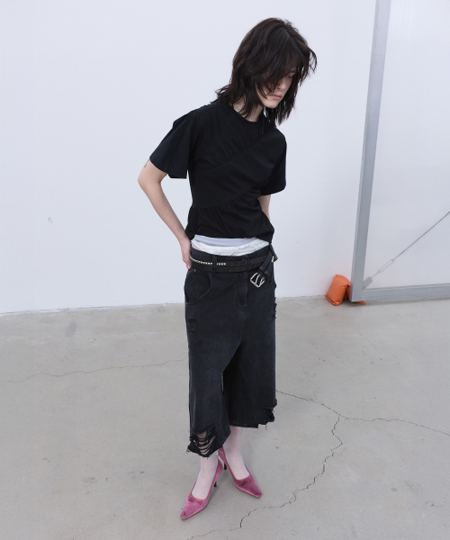 LCDC TM(エルシーディーシーティーエム)の「SHIRRING T-SHIRT (BLACK)(Tシャツ/カットソー・レディース・その他・SMALL/MEDIUM)」の12枚目の写真