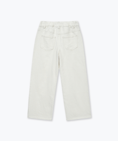 MUSINSA STANDARD KIDS（ムシンサスタンダードキッズ）の「エクストラワイドデニムパンツ [クリーム]（デニムパンツ・レディース・その他・110/120/130/140/150/160）」の4枚目の写真
