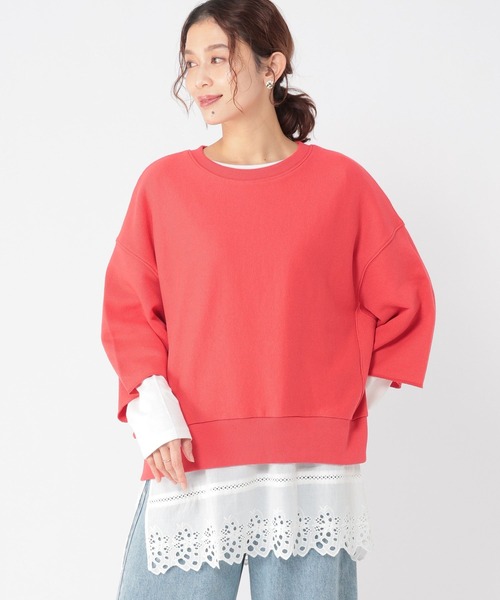 studio CLIP（スタディオクリップ）の「裾レース切り替えチュニック（その他トップス・レディース・チャコール/ライトグレー/ホワイト・FREE）」の5枚目の写真