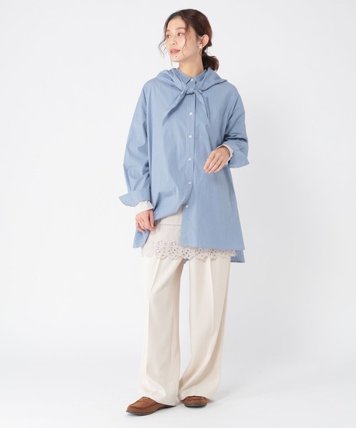 studio CLIP（スタディオクリップ）の「裾レース切り替えチュニック（その他トップス・レディース・チャコール/ライトグレー/ホワイト・FREE）」の11枚目の写真