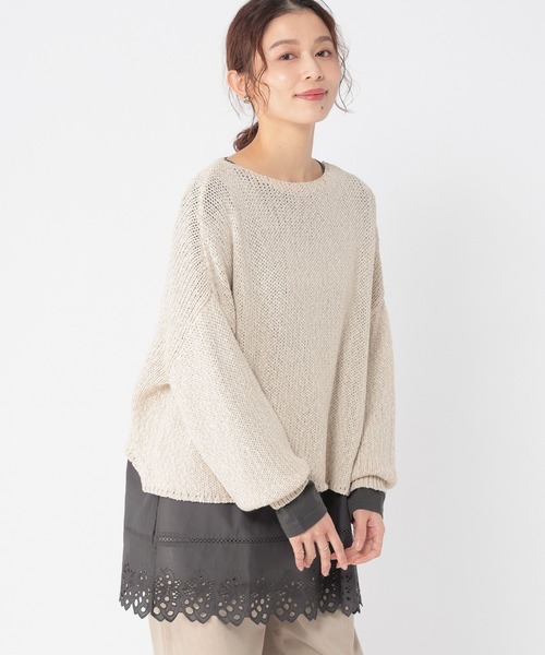 studio CLIP（スタディオクリップ）の「裾レース切り替えチュニック（その他トップス・レディース・チャコール/ライトグレー/ホワイト・FREE）」の13枚目の写真