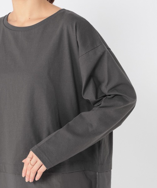 studio CLIP（スタディオクリップ）の「裾レース切り替えチュニック（その他トップス・レディース・チャコール/ライトグレー/ホワイト・FREE）」の20枚目の写真