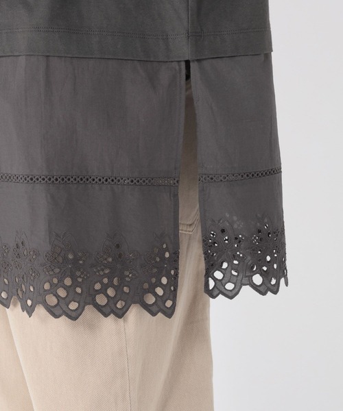 studio CLIP（スタディオクリップ）の「裾レース切り替えチュニック（その他トップス・レディース・チャコール/ライトグレー/ホワイト・FREE）」の21枚目の写真