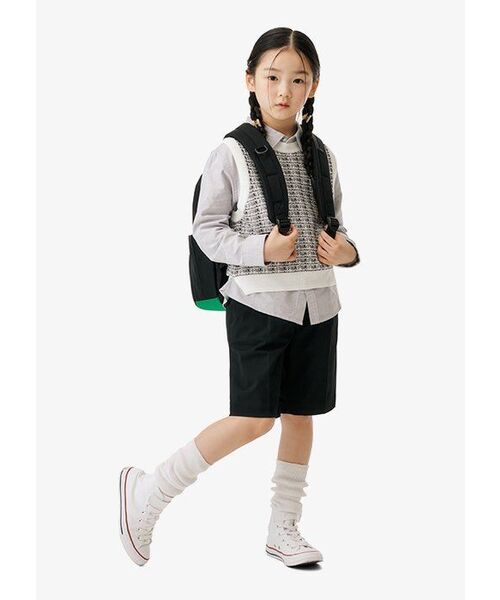 MUSINSA STANDARD KIDS（ムシンサスタンダードキッズ）の「バンディングハーフスラックス[ブラック]（その他パンツ・レディース・その他・120/130/140/150/160/110）」の2枚目の写真