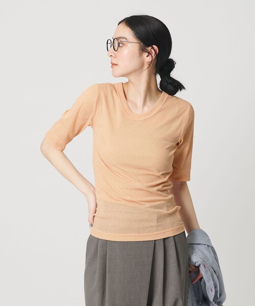 BEAUTY&YOUTH UNITED ARROWS(ビューティーアンドユースユナイテッドアローズ)の「ポリエステル 2WAY コンパクトカットソー(Tシャツ/カットソー・レディース・オフホワイト/ブラック/シャーベット/ダークブラウン・FREE)」の4枚目の写真