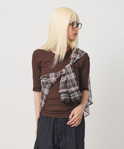 BEAUTY&YOUTH UNITED ARROWS(ビューティーアンドユースユナイテッドアローズ)の「ポリエステル 2WAY コンパクトカットソー(Tシャツ/カットソー・レディース・オフホワイト/ブラック/シャーベット/ダークブラウン・FREE)」の19枚目の写真