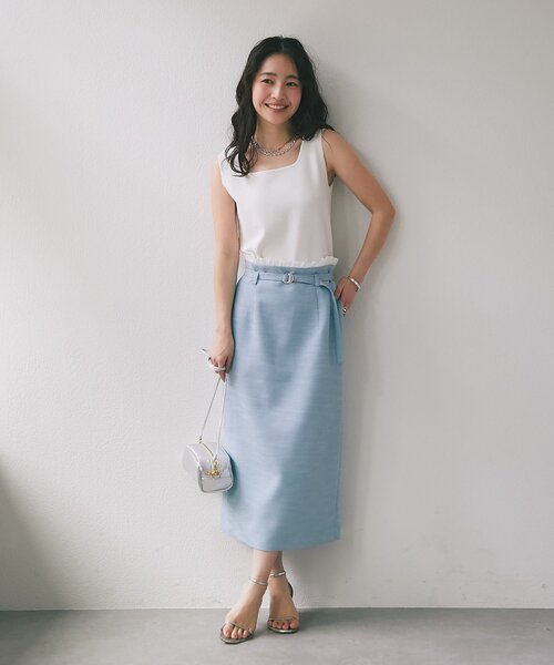 La boutique BonBon（ラブティックボンボン）の「【復刻！新色オフホワイト・ブラック追加】スクエアニットタンク（ニット/セーター・レディース・ブラック/ホワイト/オフホワイト・FREE）」の9枚目の写真