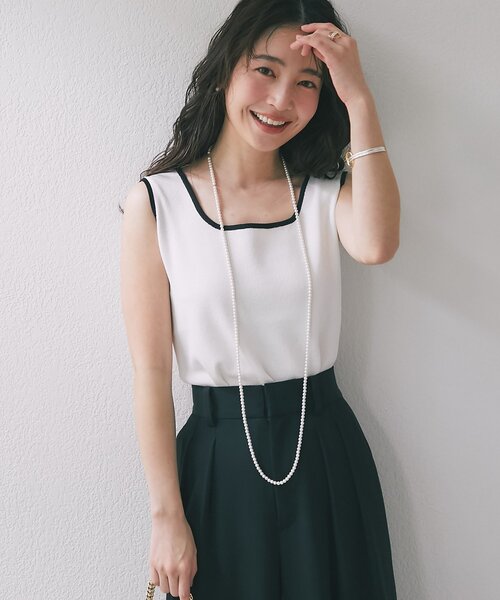 La boutique BonBon（ラブティックボンボン）の「【復刻！新色オフホワイト・ブラック追加】スクエアニットタンク（ニット/セーター・レディース・ブラック/ホワイト/オフホワイト・FREE）」の22枚目の写真