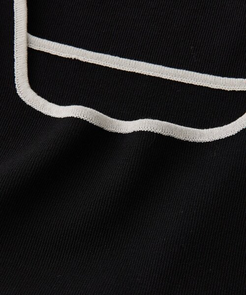 La boutique BonBon（ラブティックボンボン）の「【復刻！新色オフホワイト・ブラック追加】スクエアニットタンク（ニット/セーター・レディース・ブラック/ホワイト/オフホワイト・FREE）」の4枚目の写真