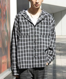 ALAND | 【UNISEX】ALAND／チェックフードシャツロングスリーブ(シャツ/ブラウス)
