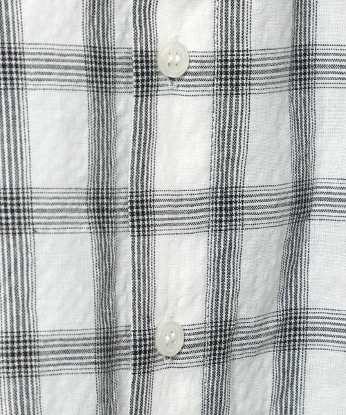 ALAND（エーランド）の「【UNISEX】ALAND／チェックフードシャツロングスリーブ（シャツ/ブラウス・レディース・ブラック/ホワイト・LARGE/SMALL）」の22枚目の写真