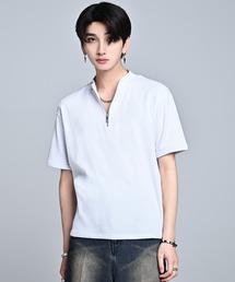 ADRER | Half-Zip Compact Rib Tee / Absorbent Quick Dry ／ ハーフジップ コンパクトリブT（吸水速乾）(Tシャツ/カットソー)