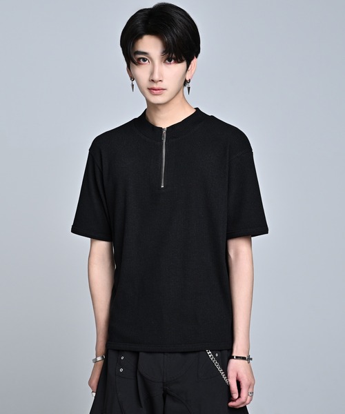 ADRER(アドラー)の「Half-Zip Compact Rib Tee / Absorbent Quick Dry / ハーフジップ コンパクトリブT(吸水速乾)(Tシャツ/カットソー・メンズ・ブラック/ホワイト・L/M/S/XS)」の4枚目の写真