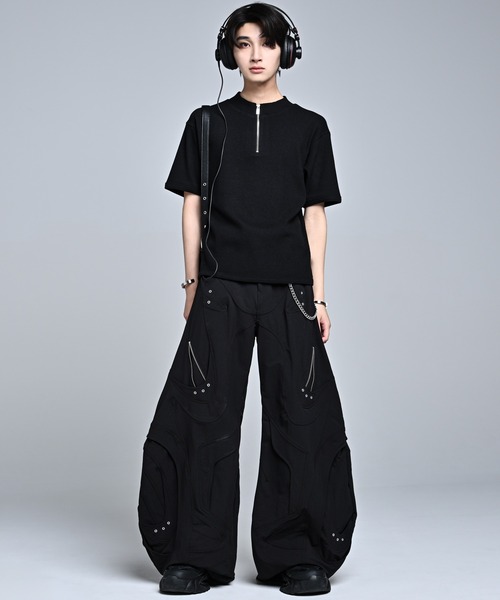 ADRER(アドラー)の「Half-Zip Compact Rib Tee / Absorbent Quick Dry / ハーフジップ コンパクトリブT(吸水速乾)(Tシャツ/カットソー・メンズ・ブラック/ホワイト・L/M/S/XS)」の8枚目の写真