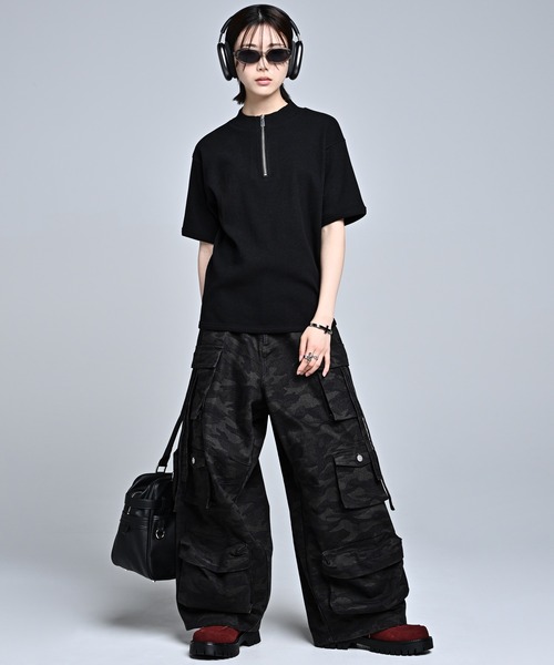ADRER(アドラー)の「Half-Zip Compact Rib Tee / Absorbent Quick Dry / ハーフジップ コンパクトリブT(吸水速乾)(Tシャツ/カットソー・メンズ・ブラック/ホワイト・L/M/S/XS)」の6枚目の写真