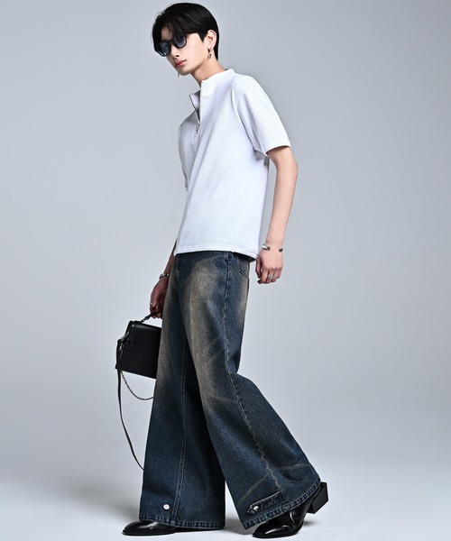 ADRER(アドラー)の「Half-Zip Compact Rib Tee / Absorbent Quick Dry / ハーフジップ コンパクトリブT(吸水速乾)(Tシャツ/カットソー・メンズ・ブラック/ホワイト・L/M/S/XS)」の12枚目の写真