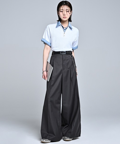 ADRER(アドラー)の「Half-Zip Compact Rib Tee / Absorbent Quick Dry / ハーフジップ コンパクトリブT(吸水速乾)(Tシャツ/カットソー・メンズ・ブラック/ホワイト・L/M/S/XS)」の15枚目の写真
