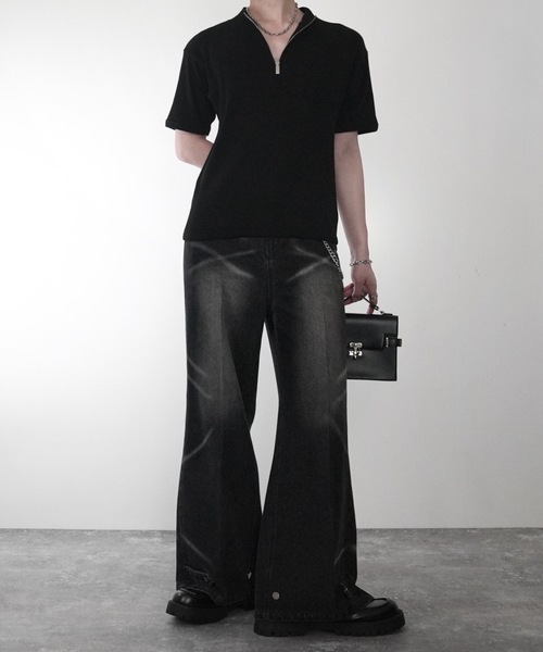 ADRER(アドラー)の「Half-Zip Compact Rib Tee / Absorbent Quick Dry / ハーフジップ コンパクトリブT(吸水速乾)(Tシャツ/カットソー・メンズ・ブラック/ホワイト・L/M/S/XS)」の17枚目の写真