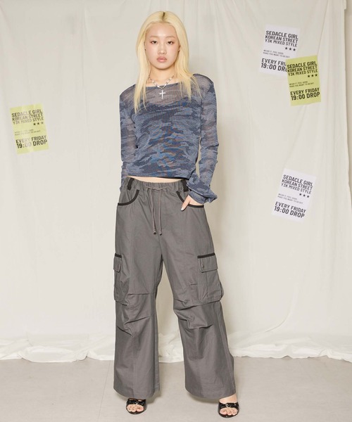 sedacle girl(セダクルガール)の「ラメメイサイシアーロンT(Tシャツ/カットソー・レディース・チャコールグレー/ネイビー・SMALL/MEDIUM)」の8枚目の写真