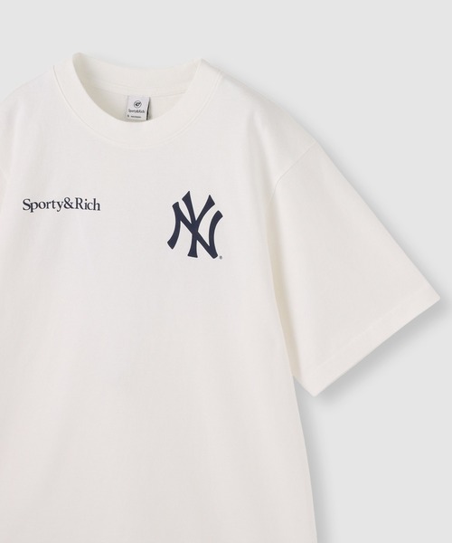 SPORTY&RICH（スポーティアンドリッチ）の「【SPORTY&RICH(スポーティーアンドリッチ)】YANKEES CURVE T-SHIRT（Tシャツ/カットソー・レディース・ホワイト・1）」の6枚目の写真